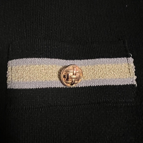 NWT Knit Mix gold pocket detail faux button front dress size M - Picture 5 of 10